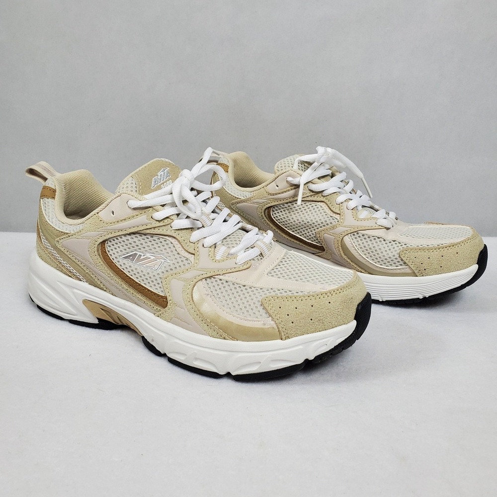 Avia 4800 Women's Beige Mesh Suede Athletic Sneakers Shoes Size 8.5